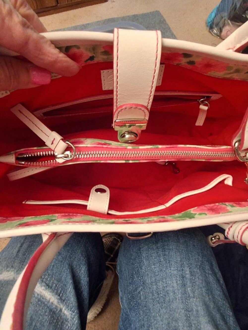 Vintage Dooney & Bourke Pink Petunia Floral Spring Satchel - Picture 10 of 12